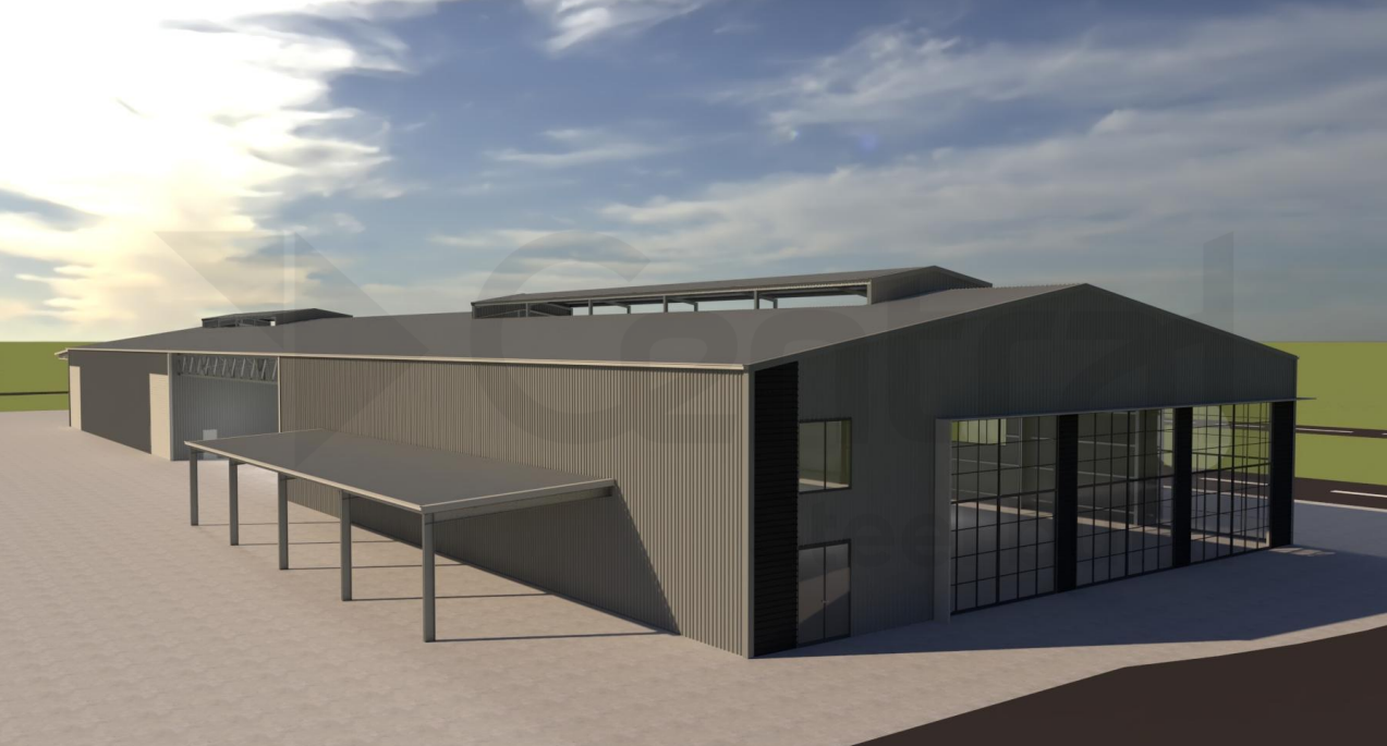 Museum front facade concept render