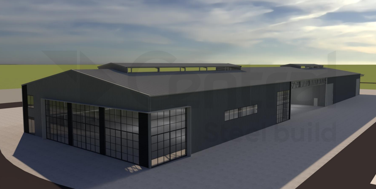 Museum concept — aerial corner view